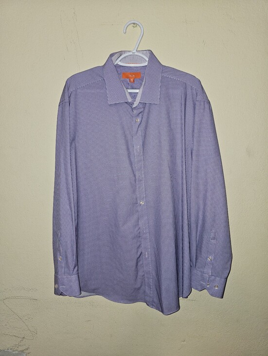 TALLIA Other - TALLIA Purple Check Dress Shirt XL 17.5 34/35 Modern Fit Long Sleeve